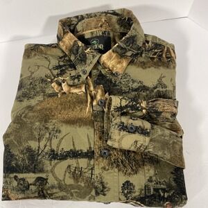 RedHead men's XL Deer Scene long sleeve button-up shirt Q1